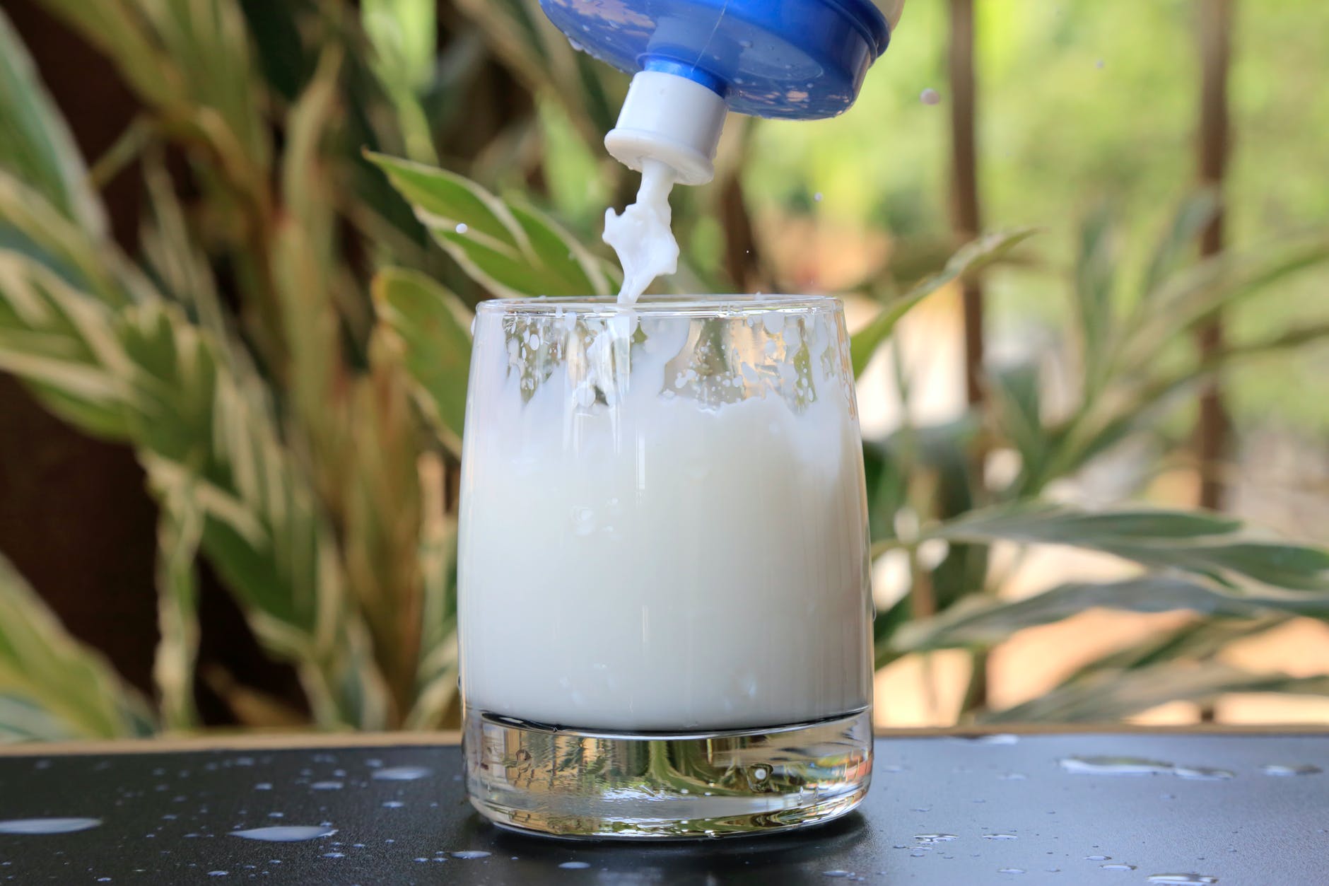 white cream in glass